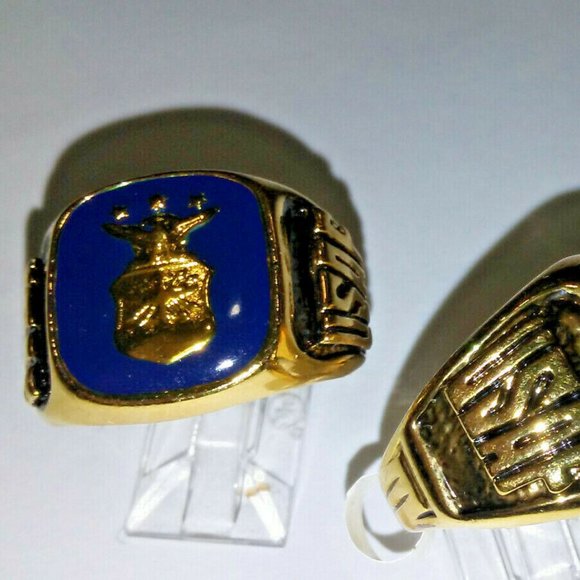 Air Force Ring Blue Enamel gold plate US made NWT - Picture 2 of 4